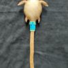 Peau de Bouc, Figuier, cuir de Vache turquoise pailleté, perlage turquoise irisé et vert irisé – Image 3