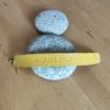 Bracelet cuir JOIE jaune, motif coeur, longueur 18 cm