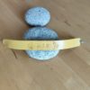 Bracelet cuir OSE jaune, motif dauphin, longueur 21 cm