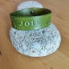 Bracelet cuir JOIE vert, motif plume, longueur 23 cm – Image 2