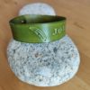 Bracelet cuir JOIE vert, motif plume, longueur 23 cm – Image 3