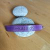 Bracelet cuir OSE violet, motif papillon, longueur 17 cm