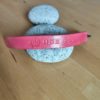 Bracelet cuir OSE rouge clair, motif papillon, longueur 20 cm