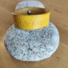 Bracelet cuir GRATITUDE jaune, motif papillon, longueur 18 cm – Image 2