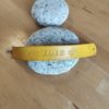 Bracelet cuir JOIE jaune, motif papillon, longueur 17 cm