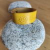 Bracelet cuir JOIE jaune, motif papillon, longueur 17 cm – Image 3