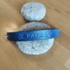 Bracelet cuir PAIX bleu nuit, motif étoile, longueur 17 cm