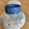 Bracelet cuir PAIX bleu nuit, motif étoile, longueur 17 cm – Image 2
