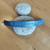 Bracelet cuir SERENITE bleu nuit, motif rose, longueur 20 cm