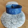 Bracelet cuir REVE bleu nuit, motif étoiles, longueur 18 cm – Image 2