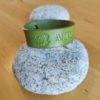 Bracelet cuir AMOUR vert, motif rose, longueur 20 cm – Image 3