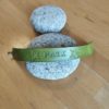 Bracelet cuir PAIX vert, motif étoile, longueur 18 cm
