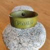 Bracelet cuir PAIX vert, motif étoile, longueur 18 cm – Image 2