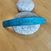 Bracelet cuir REVE turquoise, motif étoiles, longueur 17 cm