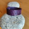 Bracelet cuir PAIX violet, motif étoile, longueur 19 cm – Image 3