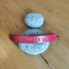 Bracelet cuir REVE rouge clair, motif libellule, longueur 19 cm