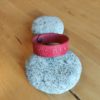Bracelet cuir REVE rouge clair, motif libellule, longueur 19 cm – Image 3