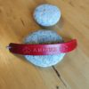 Bracelet cuir AMOUR rouge foncé, motif papillon, longueur 18 cm