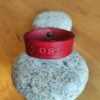 Bracelet cuir OSE rouge foncé, motif papillon, longueur 19 cm – Image 2