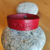 Bracelet cuir PAIX rouge foncé, motif étoile, longueur 20 cm – Image 2