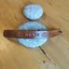 Bracelet cuir REVE chataigne, motif papillon, longueur 20 cm