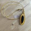 Pendentif cuir jaune & pierre incrustée Onyx – Image 2